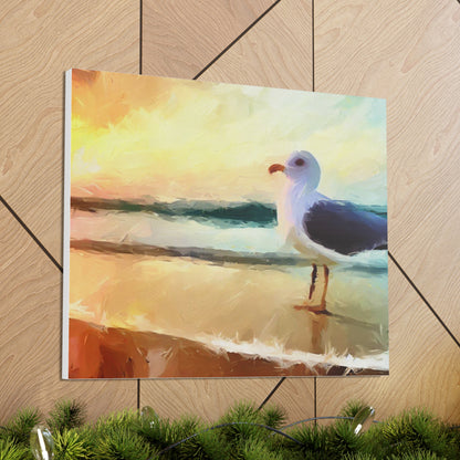 Seagull Beach, Beach wall art, Ocean wall art, Canvas Gallery Wraps