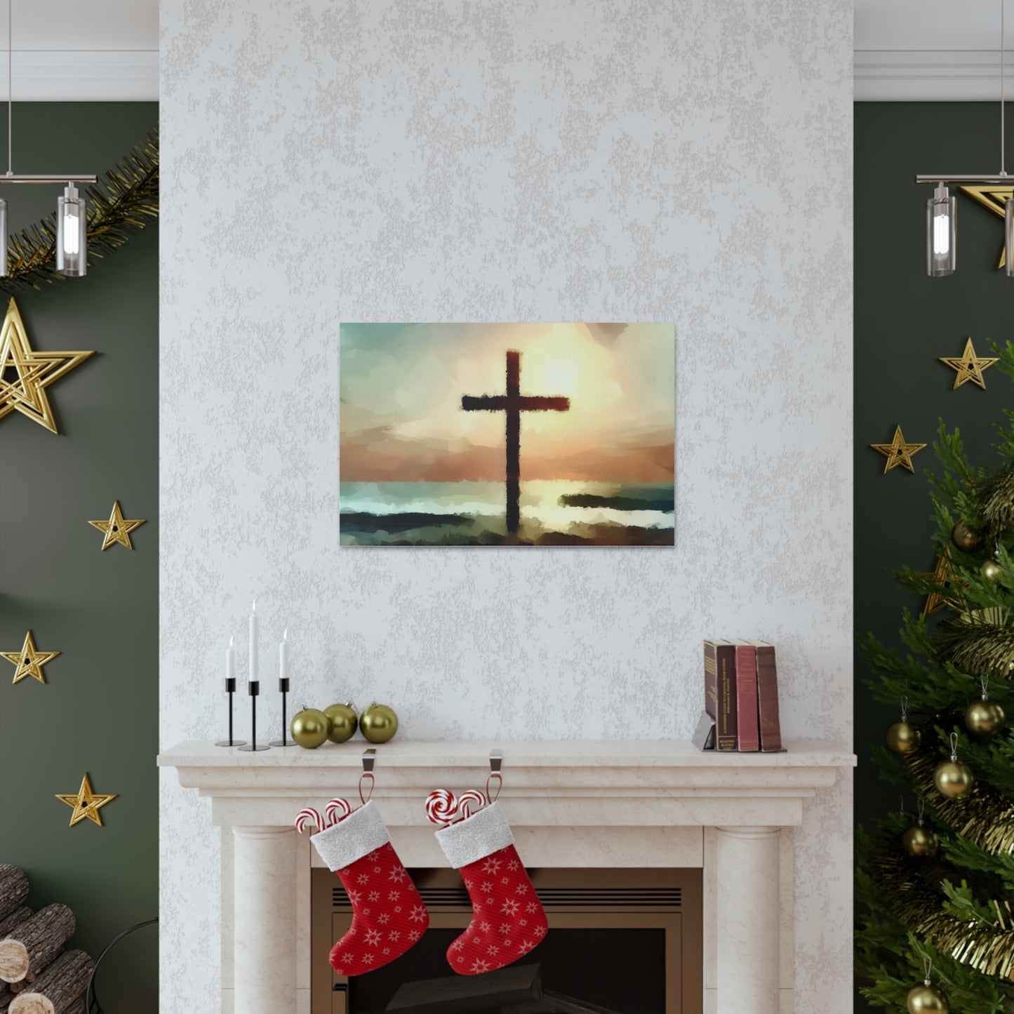 Christian wall art, Cross wall art, beach art, ocean art, Canvas Gallery Wraps - SaviTraviDesigns