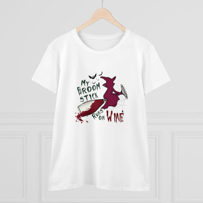 My Broomstick Runs On Wine, Halloween Graphic Shirts, Spooky Halloween Shirts, Scary Halloween Shirt Designs, Cute Halloween Graphic Tees, Funny Halloween Shirt Ideas - SaviTraviDesigns