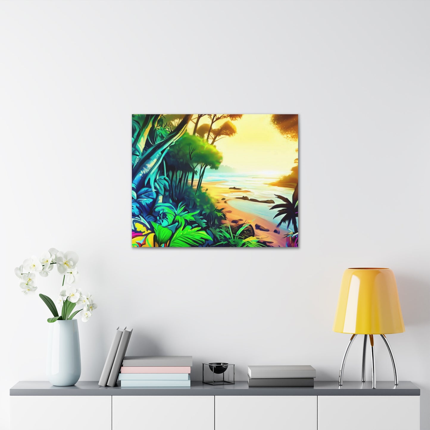 Jungle Riverbed, Jungle Sunset, Graffiti art prints, Street art canvas, Urban art decor, Graffiti-style wall art, Graffiti canvas prints, Street art posters - SaviTraviDesigns