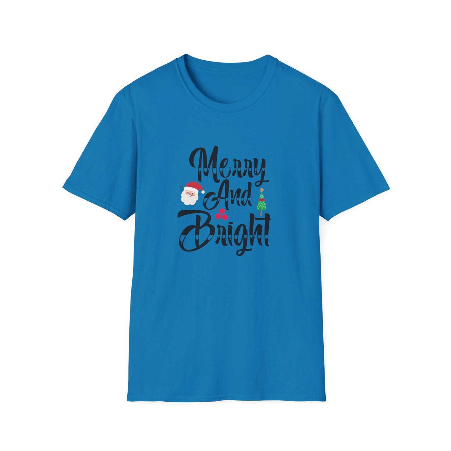 Merry And Bright Christmas Graphic Shirt Sapphire