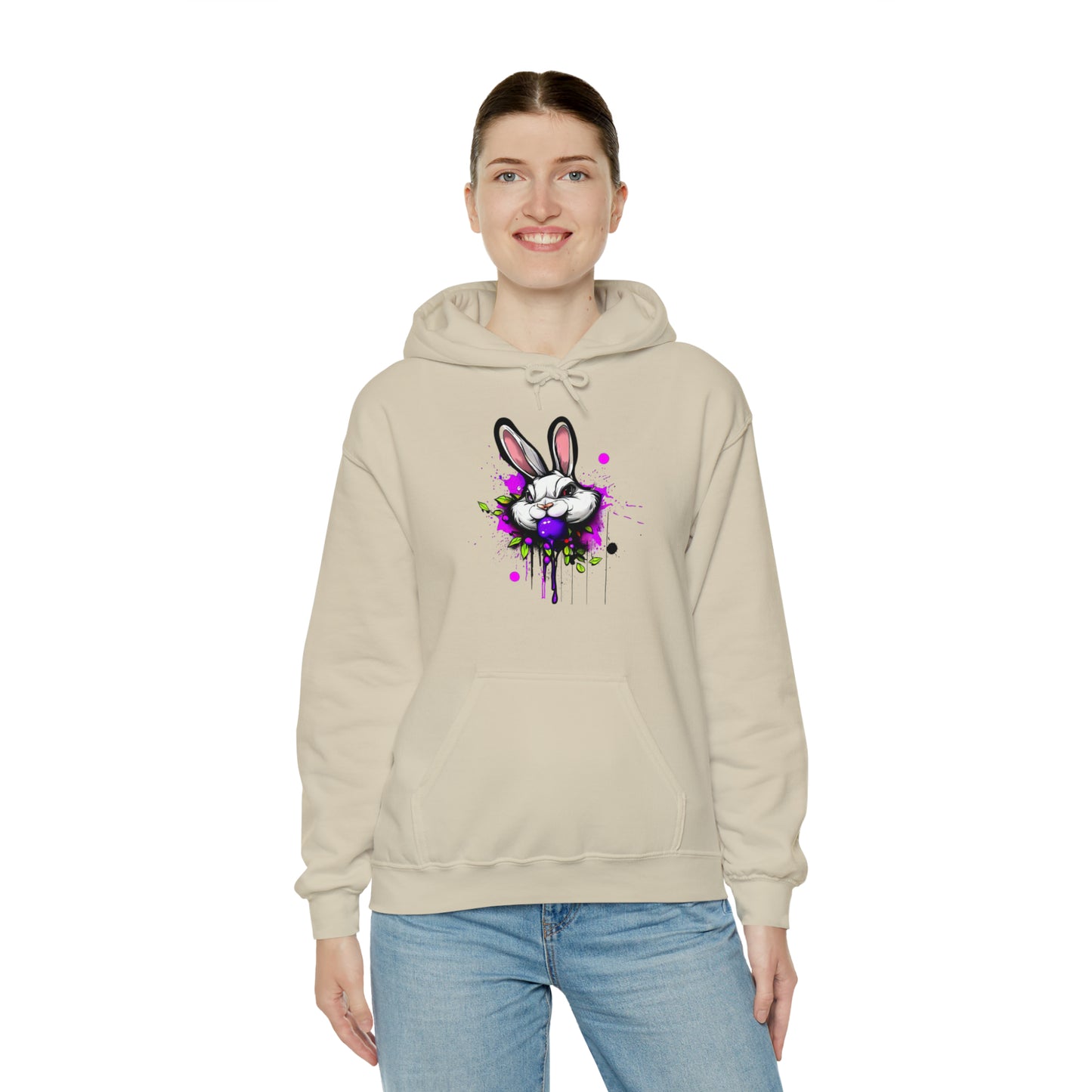 Bunny Hoodie, Graffiti Hoodie, Graffiti Sweatshirt, Bunny Urban art, Hooded Sweatshirt