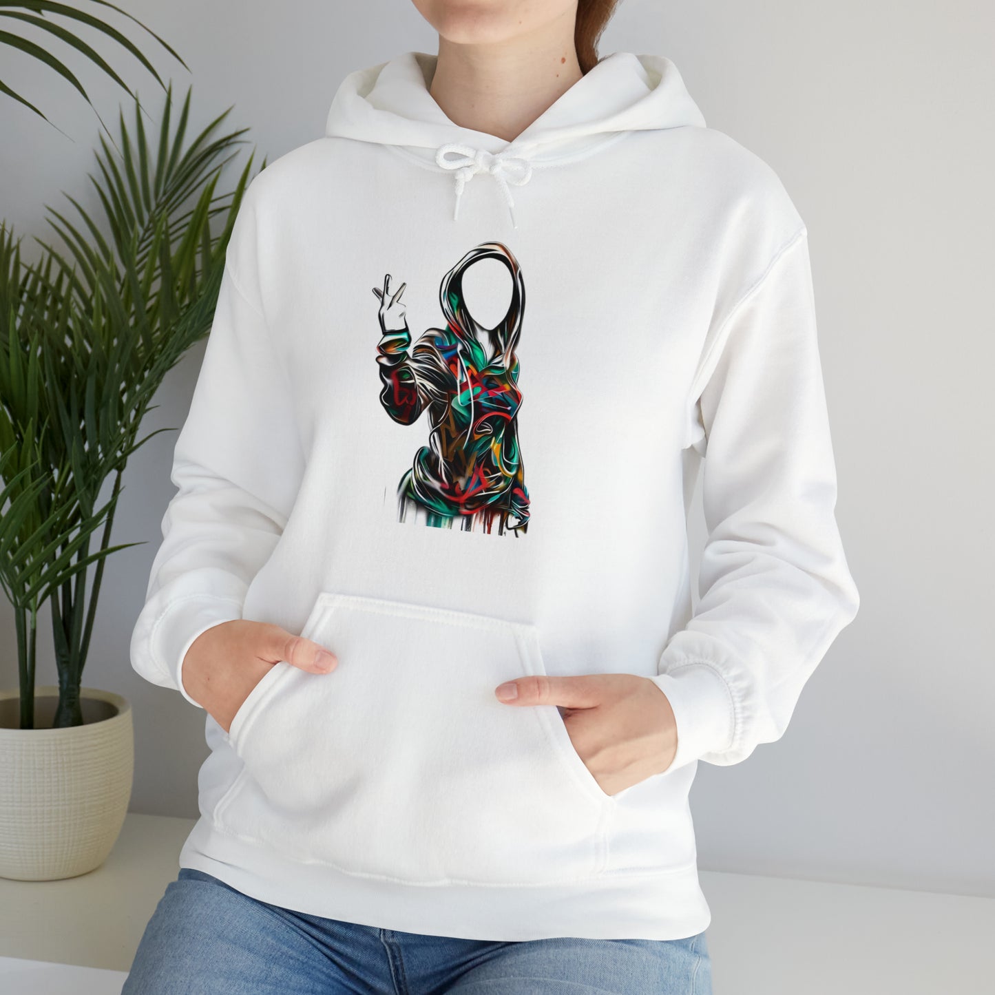 Graffiti Hoodie, Hooded Sweatshirt, Digital Female, Urban Street Design - SaviTraviDesigns