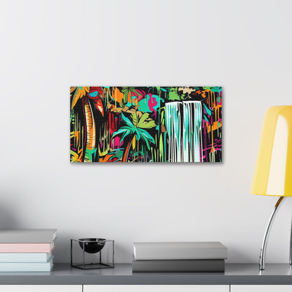 Jungle Waterfall, Rainforest Waterfall, Graffiti-inspired home decor, Modern street art prints, Graffiti wall art, Street art canvas art, Graffiti artist prints - SaviTraviDesigns