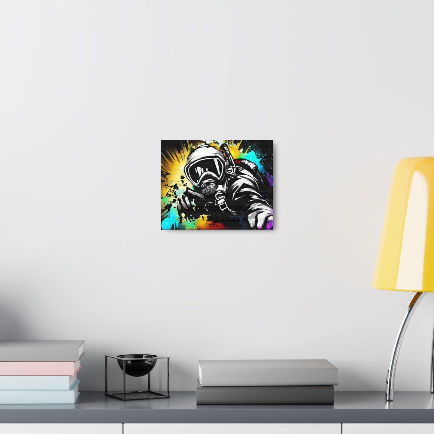 Gas Mask, SCUBA Diver, Graffiti Artist, Graffiti-inspired home decor, Modern street art prints, Graffiti wall art, Street art canvas art, Graffiti artist prints