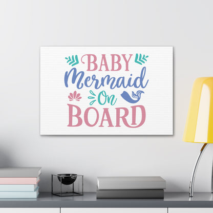 Baby Mermaid On Board, Mermaid Wall Art, Coastal Mermaid Decor, Beach House Mermaid Signs, Nautical Mermaid Decor, Mermaid Nursery Wall Decor - SaviTraviDesigns