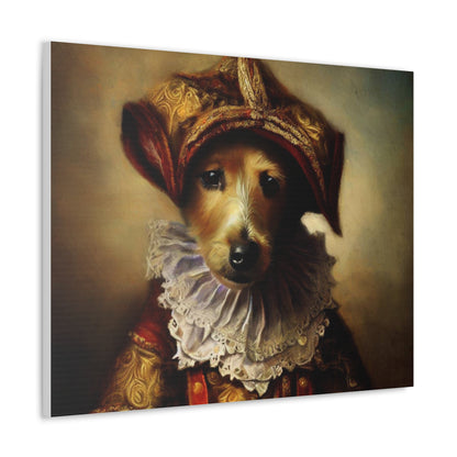 Fancy Dog, Canvas Dog Art, Dog Wall Art, Canine Canvas Art,Canvas Gallery Wraps