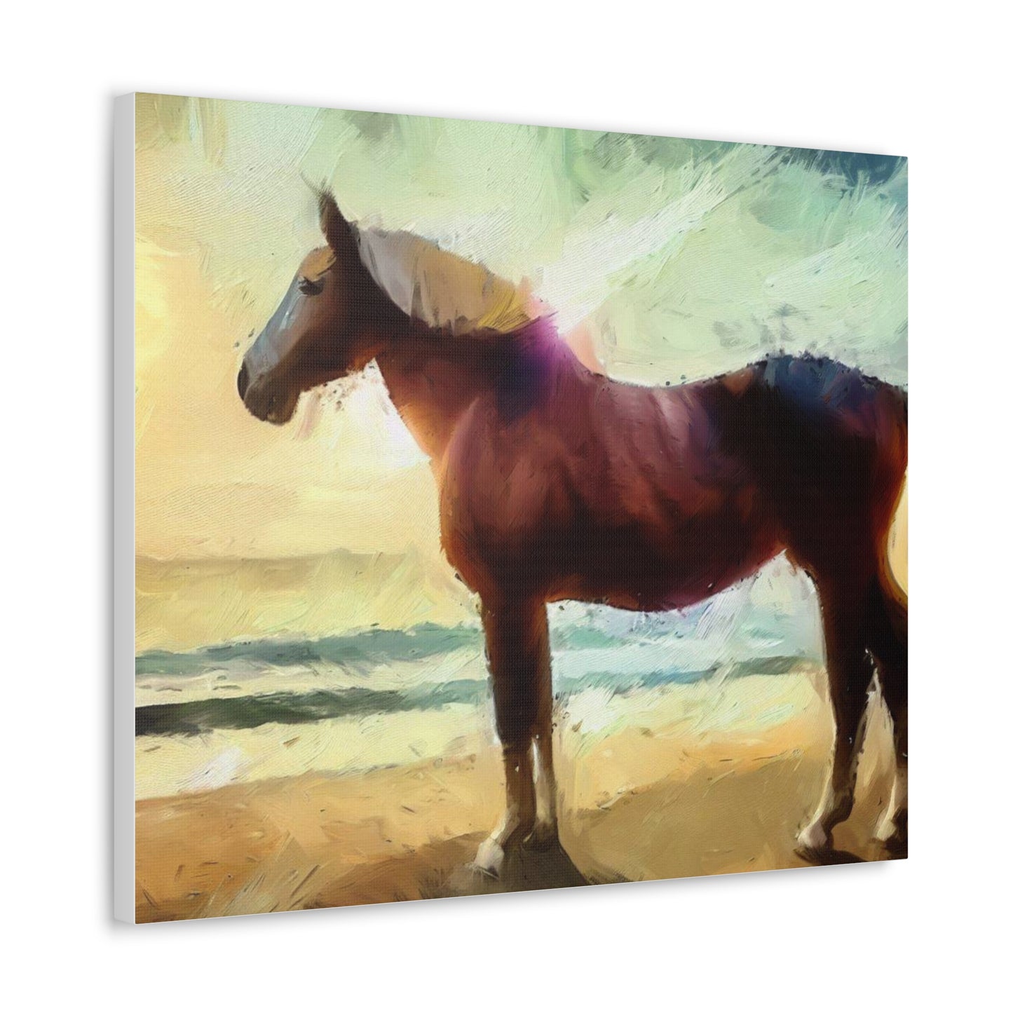 Horse wall art, Beach wall art, ocean wall art, Canvas Gallery Wraps, Horse Beach, Sunset Beach - SaviTraviDesigns