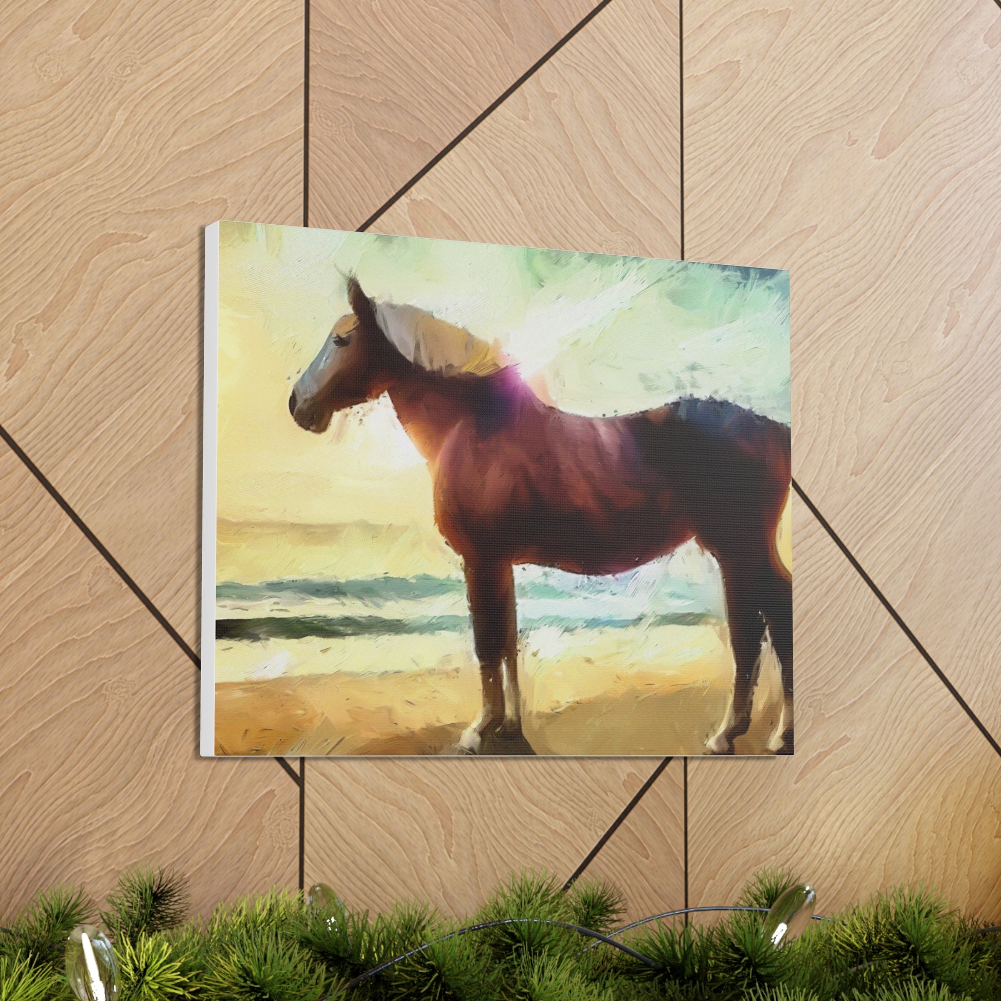 Horse wall art, Beach wall art, ocean wall art, Canvas Gallery Wraps, Horse Beach, Sunset Beach - SaviTraviDesigns