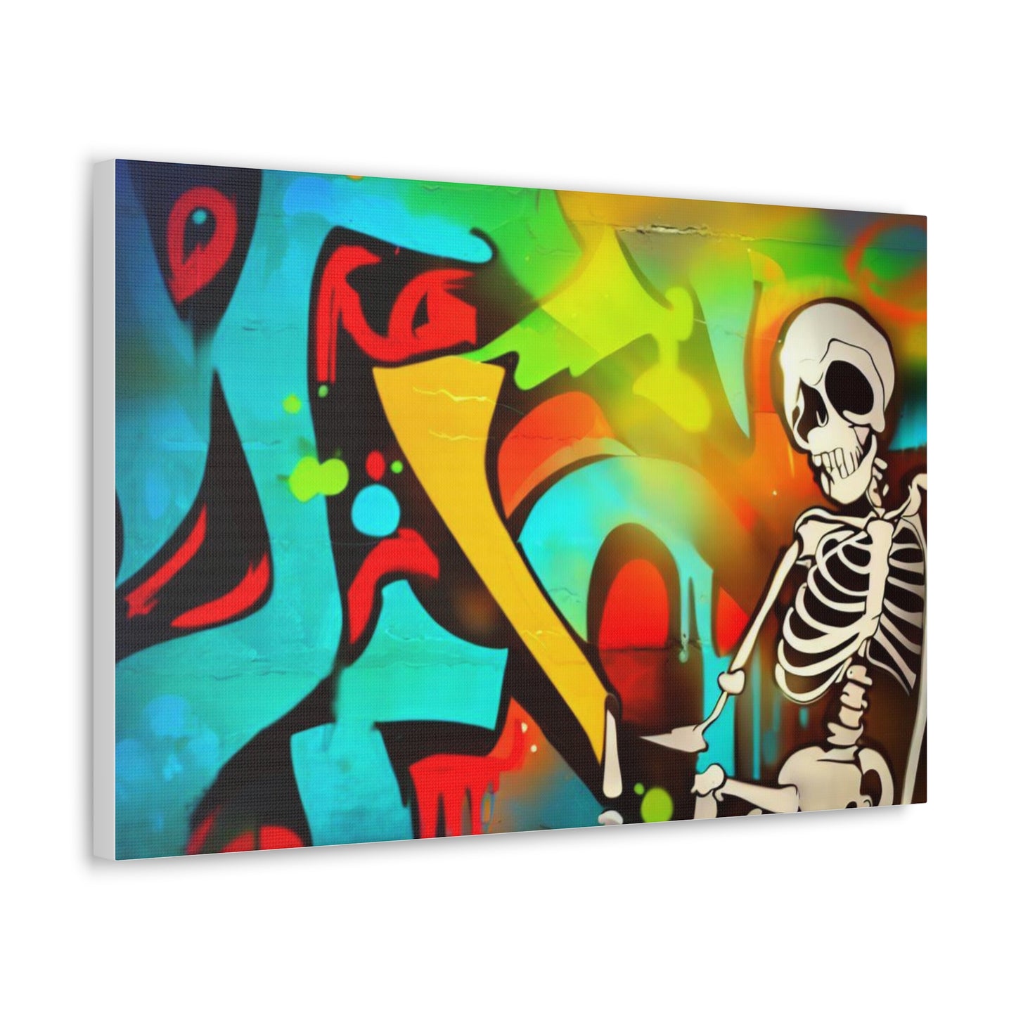 Halloween art, Skeleton canvas prints, Graffiti Halloween, Scary Halloween decor, Halloween home decor, Halloween wall, Gothic wall decor, Canvas Gallery Wraps - SaviTraviDesigns