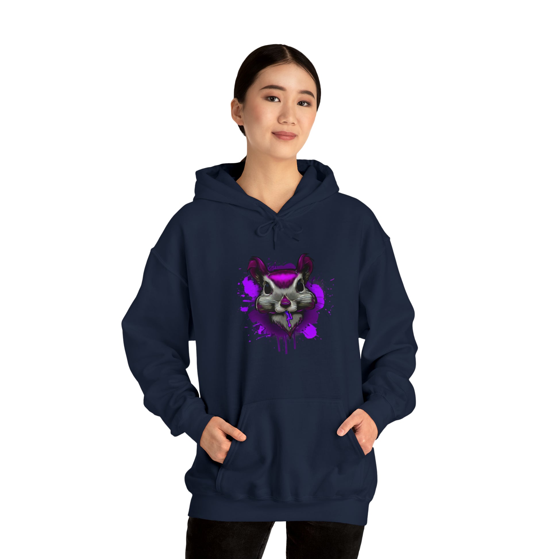 Graffiti hoodie, Graffiti Sweatshirt, Squirrel sweatshirt, Urban Art Hooded Sweatshirt, purple - SaviTraviDesigns