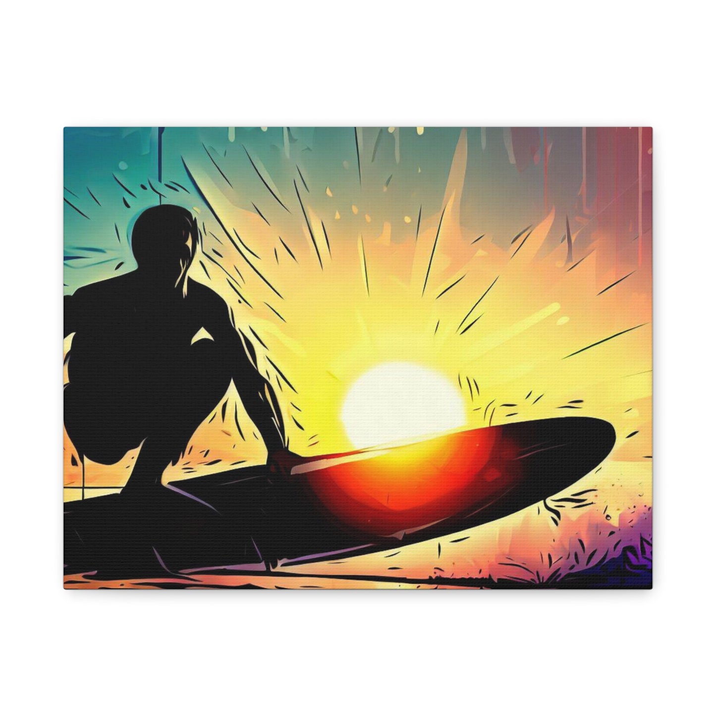 Surfer, Surfing Sunset, Graffiti-inspired home decor, Modern street art prints, Graffiti wall art, Street art canvas art, Graffiti artist prints - SaviTraviDesigns