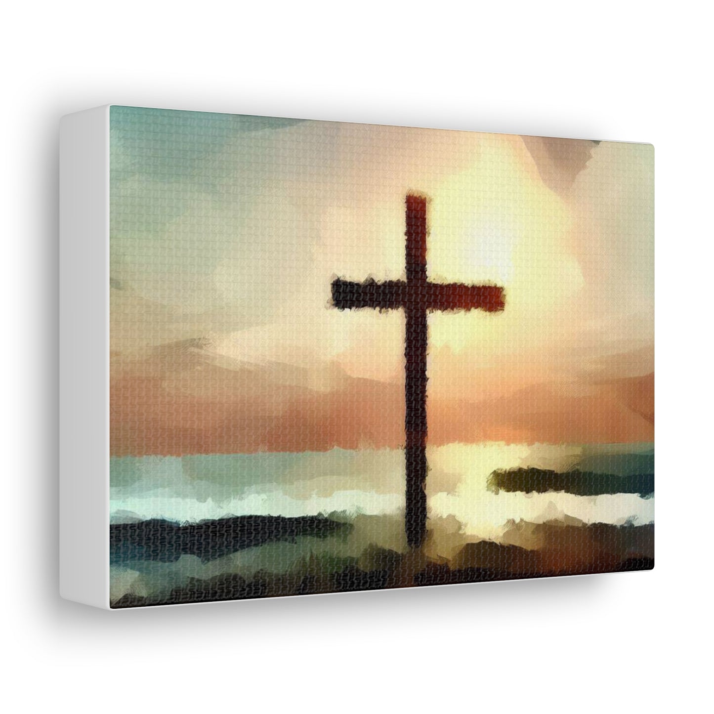 Christian wall art, Cross wall art, beach art, ocean art, Canvas Gallery Wraps - SaviTraviDesigns