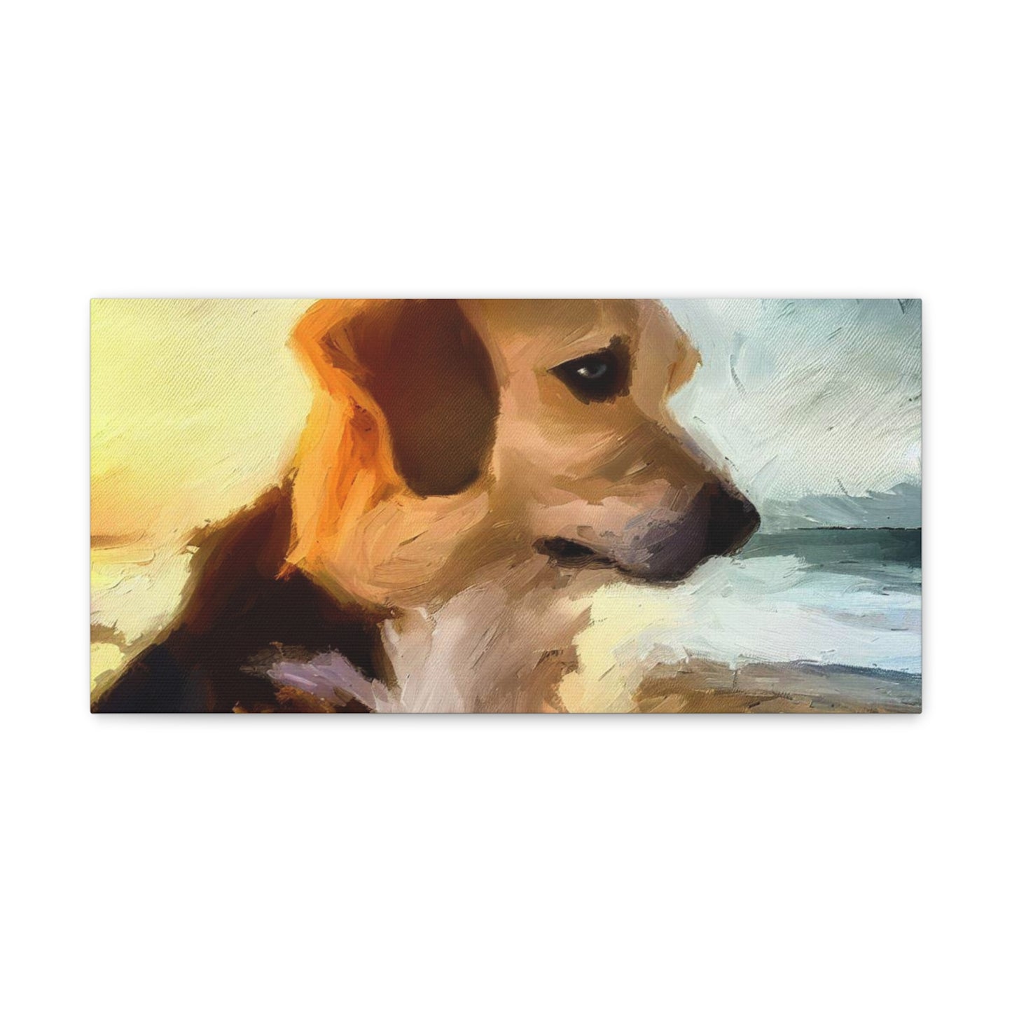 Dog wall art, beach wall art, ocean art, Canvas Gallery Wraps, Pet Beach - SaviTraviDesigns