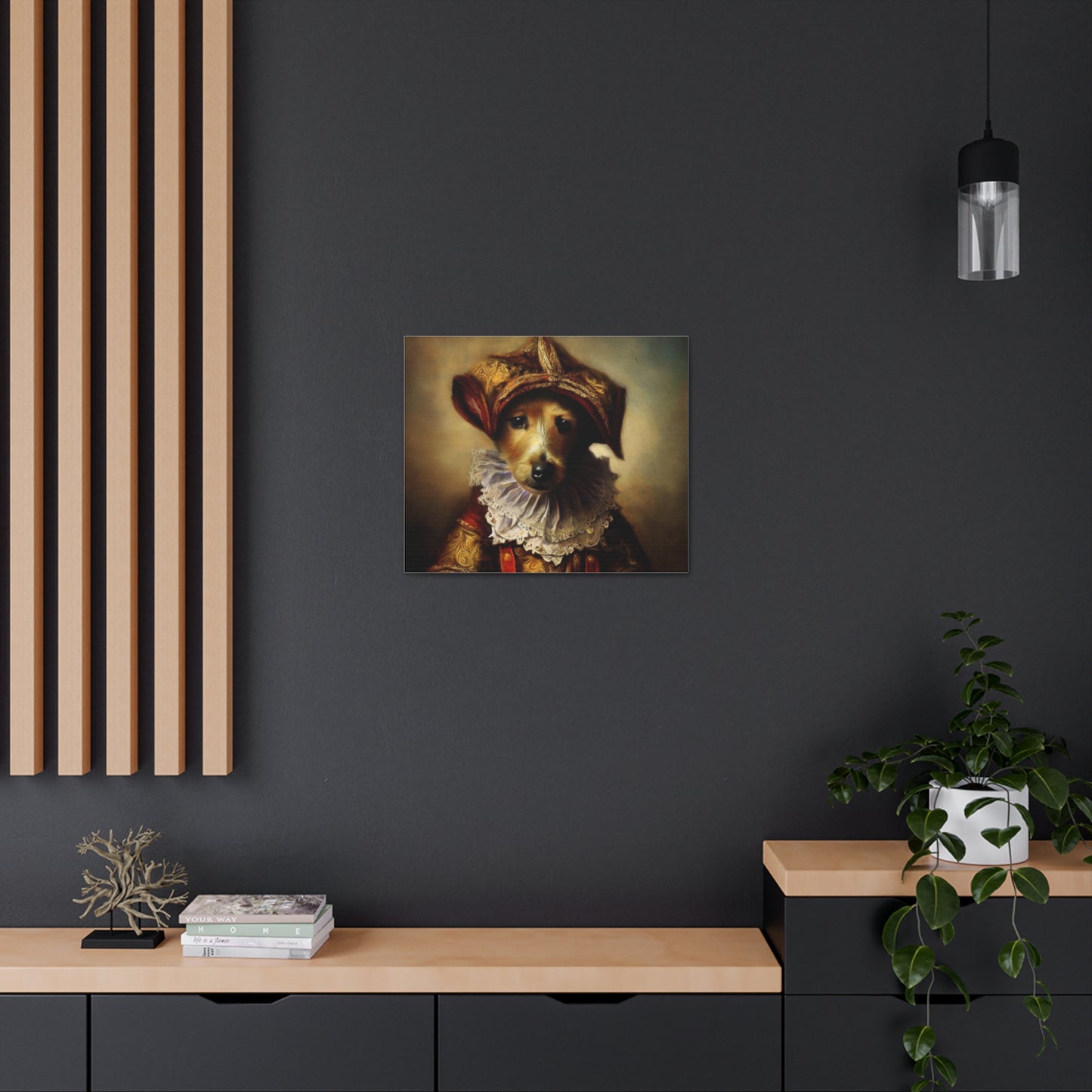 Fancy Dog, Canvas Dog Art, Dog Wall Art, Canine Canvas Art,Canvas Gallery Wraps