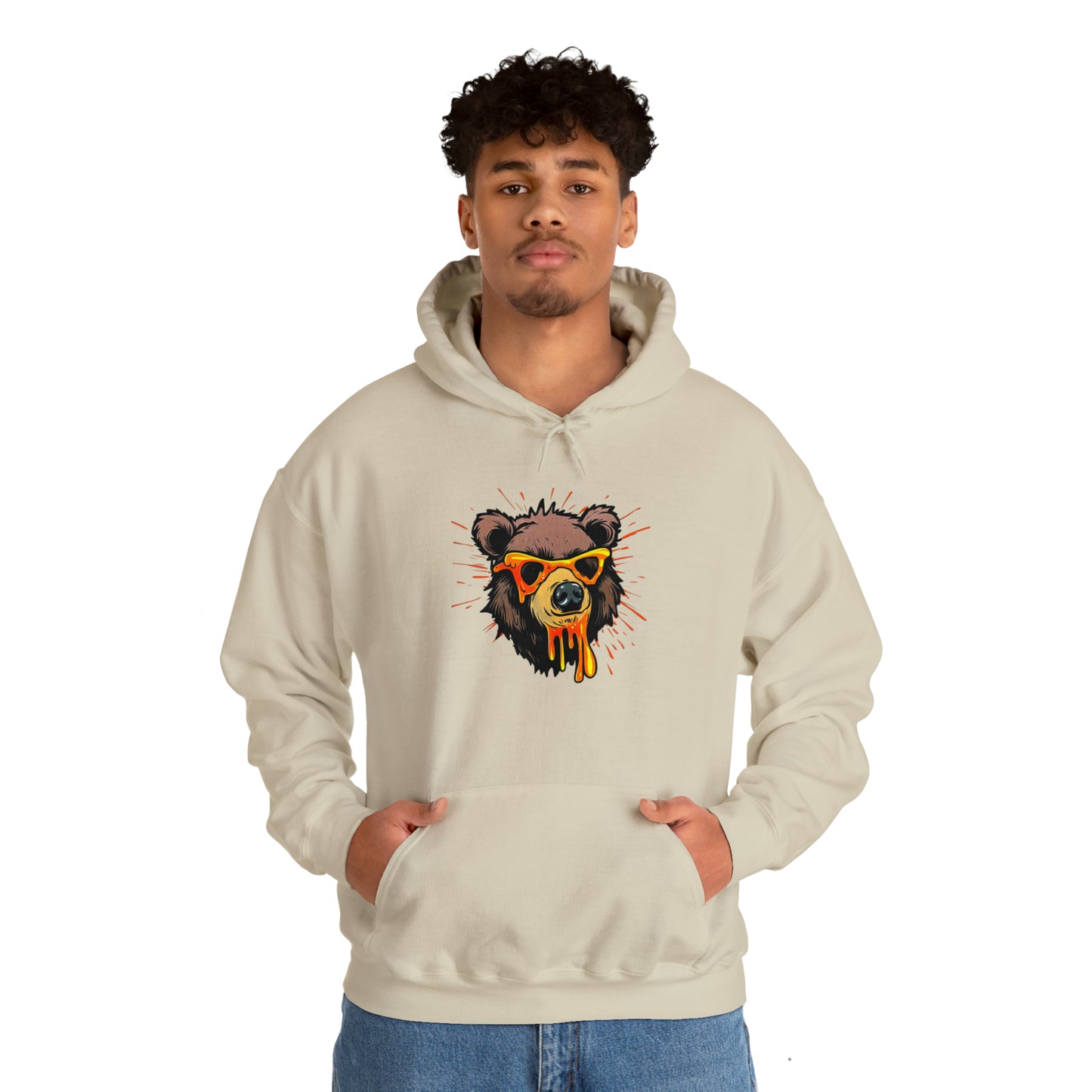 Bear Hoodie, Graffiti Graphic Shirt, Street Art, Urban Art, Unisex Heavy Blend™ Hooded Sweatshirt,