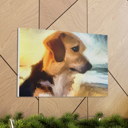 Dog wall art, beach wall art, ocean art, Canvas Gallery Wraps, Pet Beach - SaviTraviDesigns