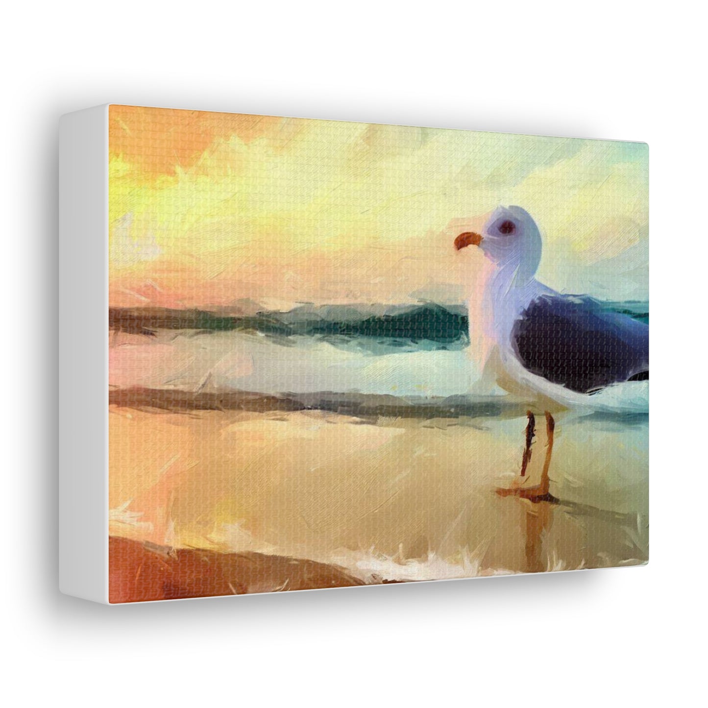 Seagull Beach, Beach wall art, Ocean wall art, Canvas Gallery Wraps