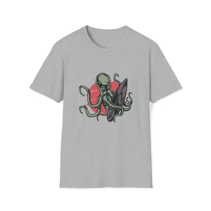 Octopus Surfing |Beach Lifestyle Shirts | Summer Vibe Apparel Sport Grey