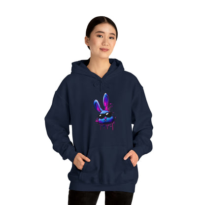 Bunny Hoodie, Graffiti Hoodie, Graffiti sweatshirt, Bunny sweatshirt, Urban Art Hooded Sweatshirt, Blue Bunny