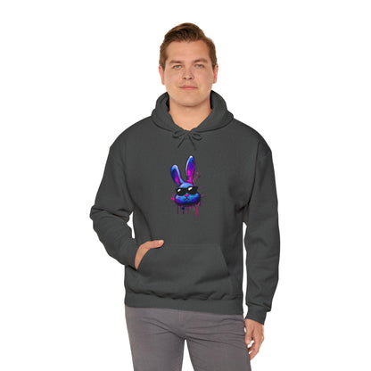 Bunny Hoodie, Graffiti Hoodie, Graffiti sweatshirt, Bunny sweatshirt, Urban Art Hooded Sweatshirt, Blue Bunny