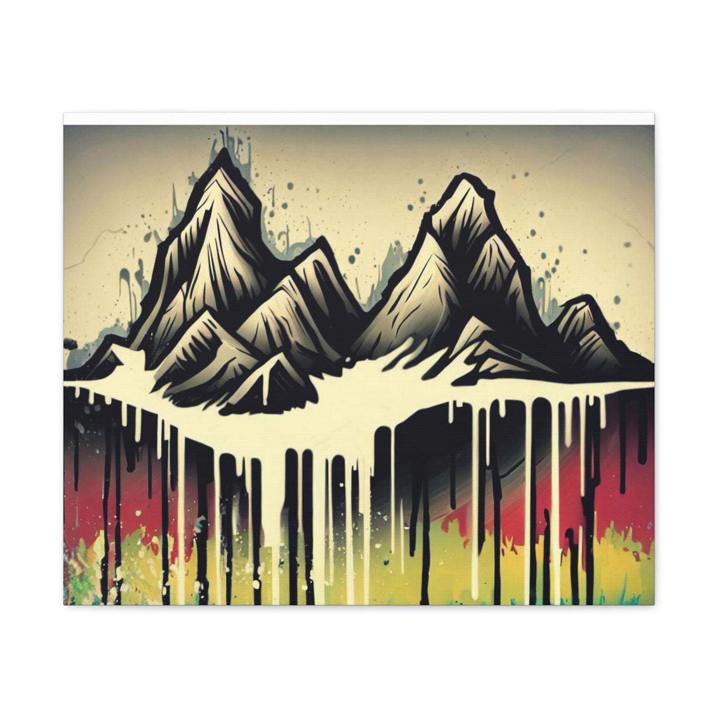 Mountain Waterfall, Graffiti-inspired home decor, Modern street art prints, Graffiti wall art, Street art canvas art, Graffiti artist prints - SaviTraviDesigns