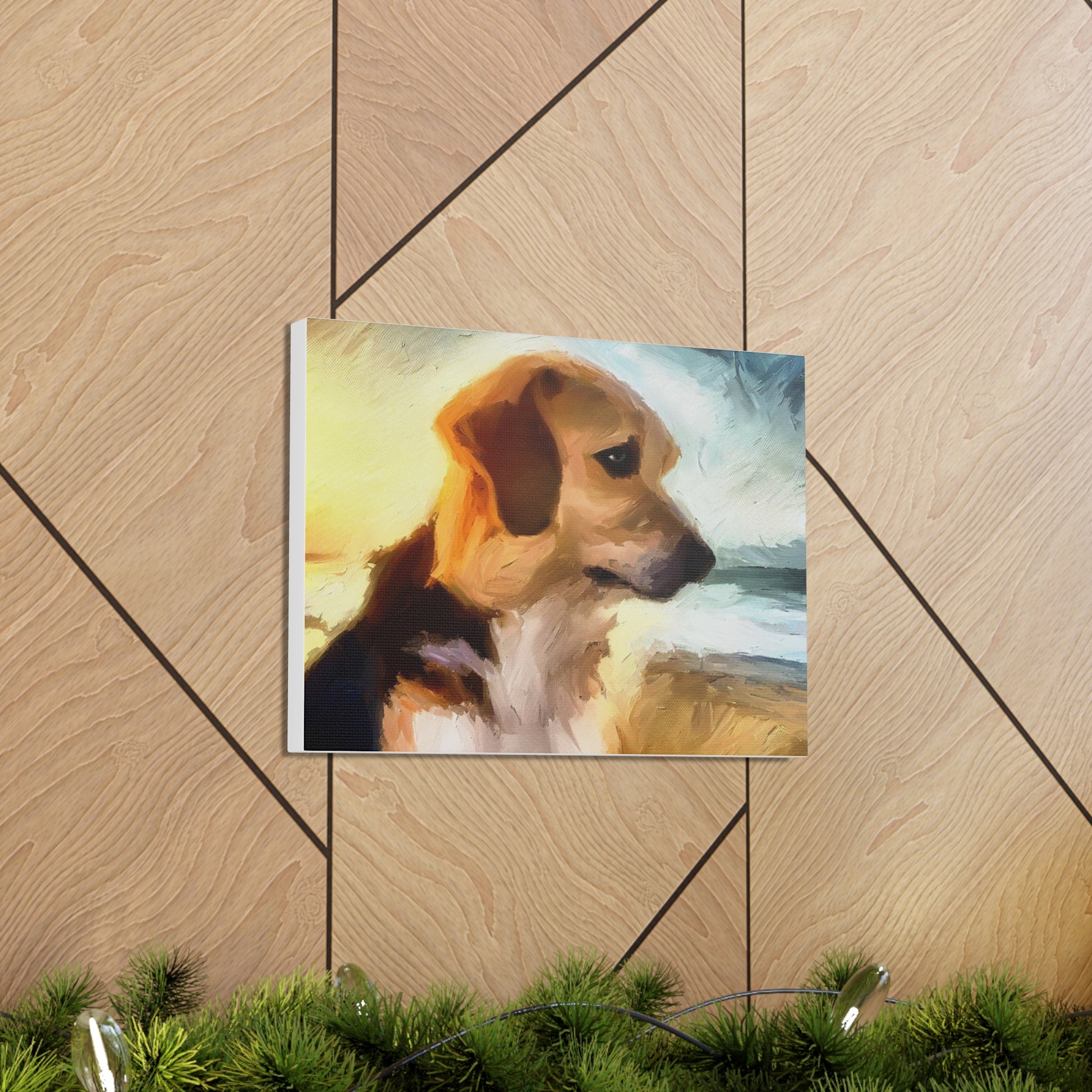 Dog wall art, beach wall art, ocean art, Canvas Gallery Wraps, Pet Beach - SaviTraviDesigns