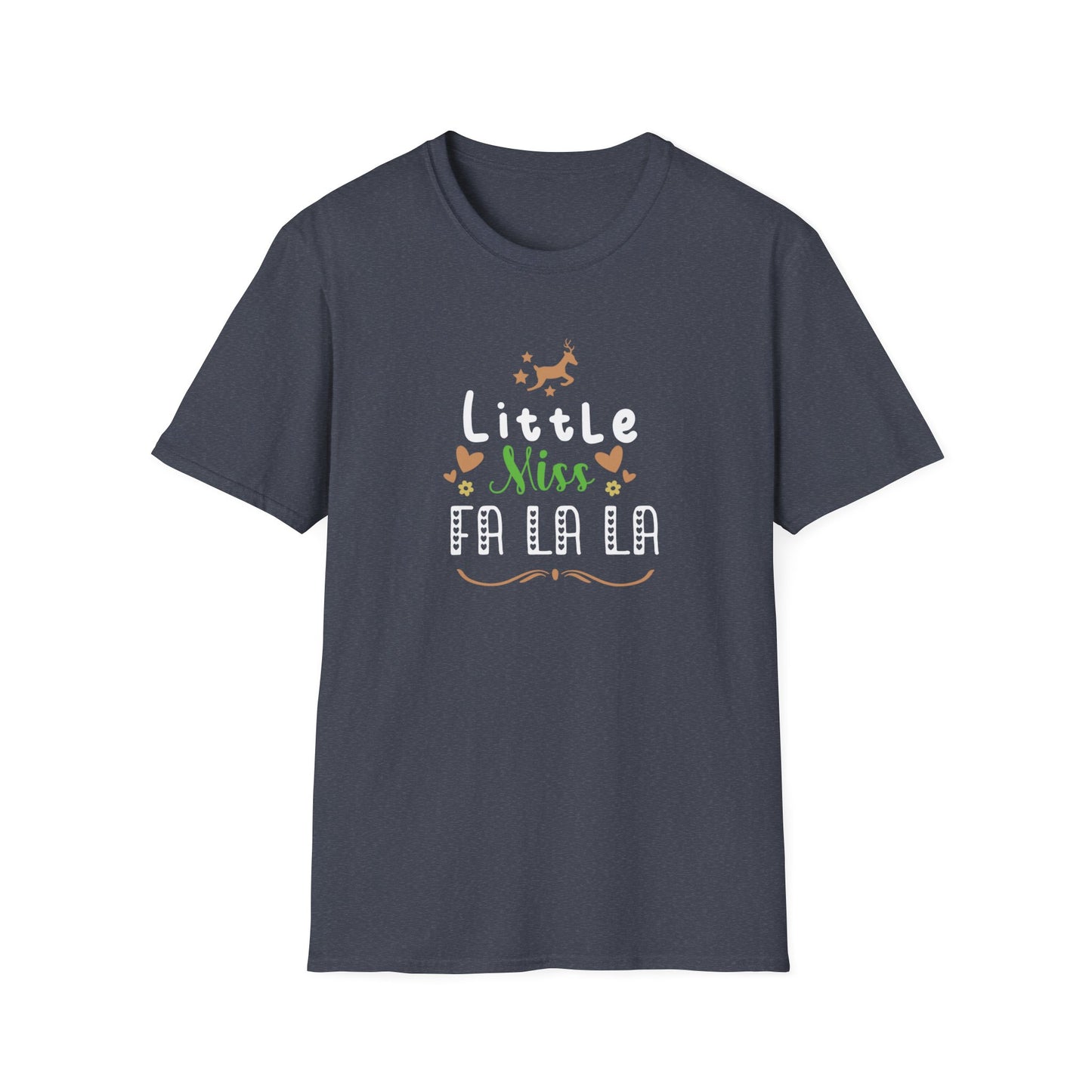 Little Miss Fa La La La Holiday Graphic T Shirt Heather Navy