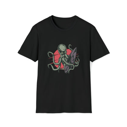 Octopus Surfing |Beach Lifestyle Shirts | Summer Vibe Apparel Black