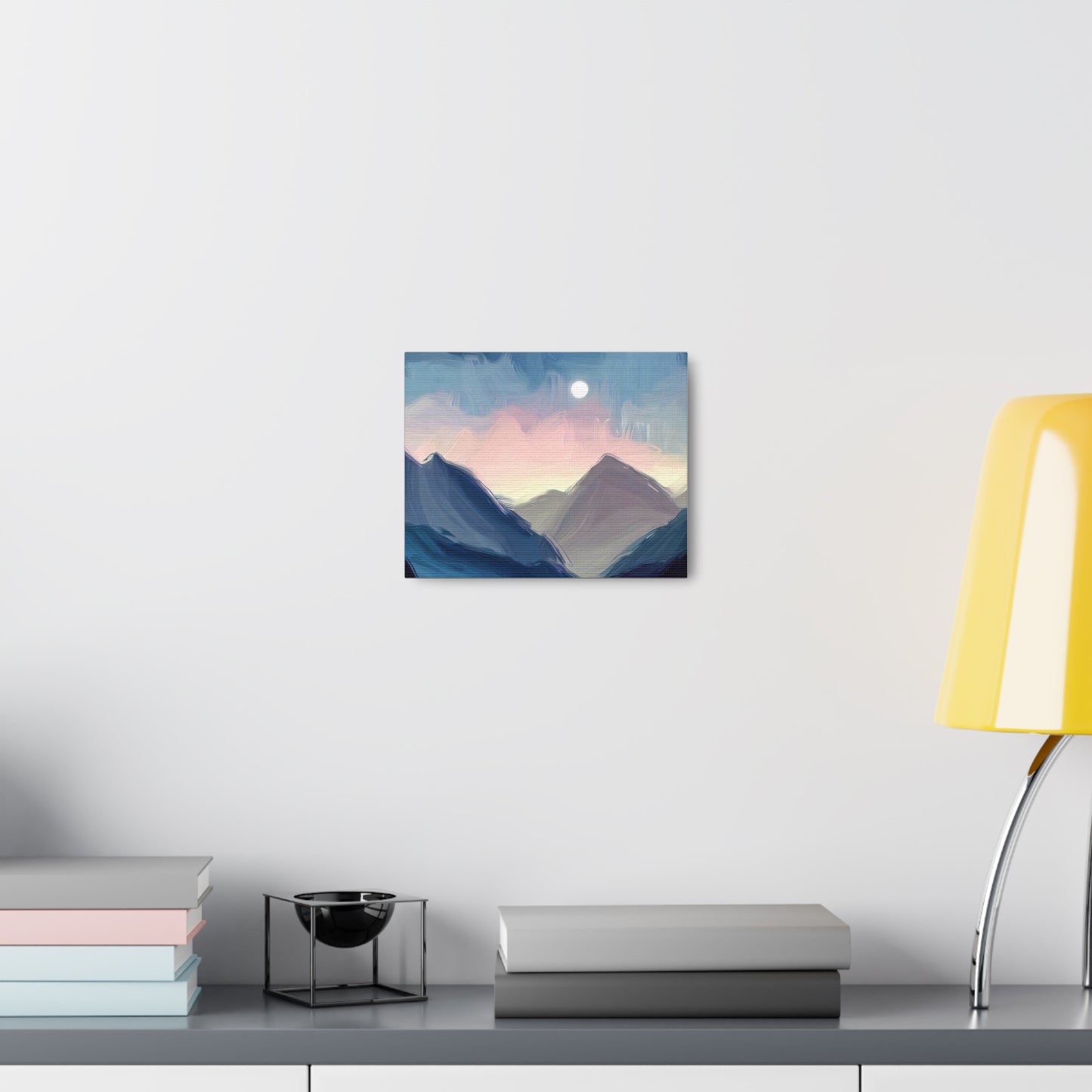 Mountain Wall Art, Moon Wall Art, Canvas Gallery Wraps, Moon Over Mountains