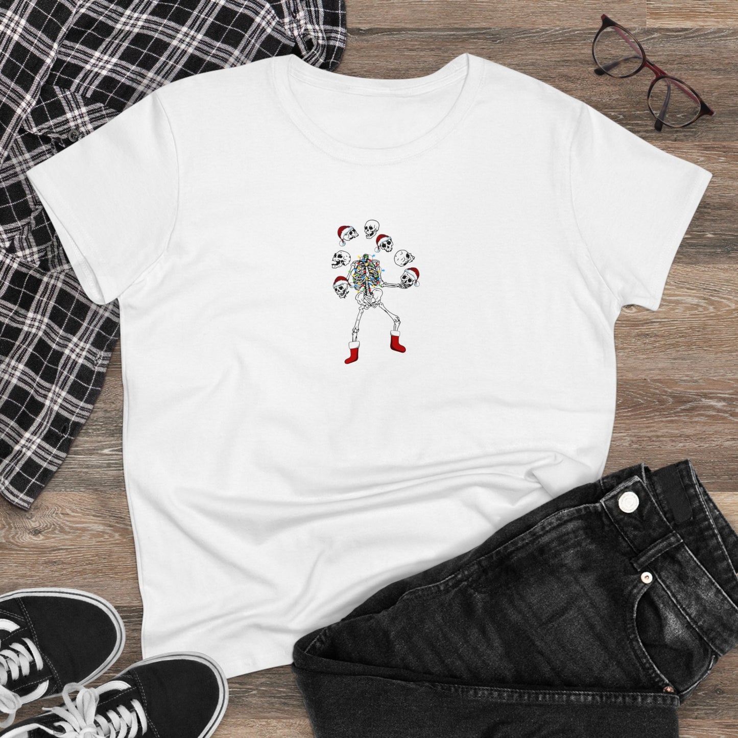 Juggling Santa, Skeleton Santa, Skeleton Christmas, Christmas Graphic Shirts, Festive Holiday T-Shirts, Ugly Christmas Sweater Tees, Funny Christmas Shirt Designs, Cute Xmas Graphic Tees