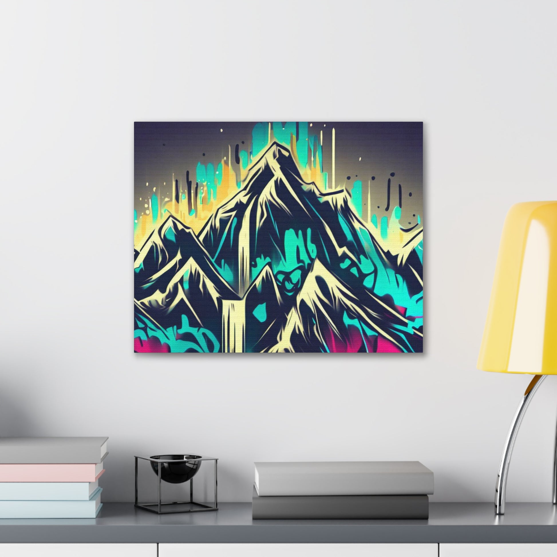 Blue Mountain, Graffiti-inspired home decor, Modern street art prints, Graffiti wall art, Street art canvas art, Graffiti artist prints - SaviTraviDesigns