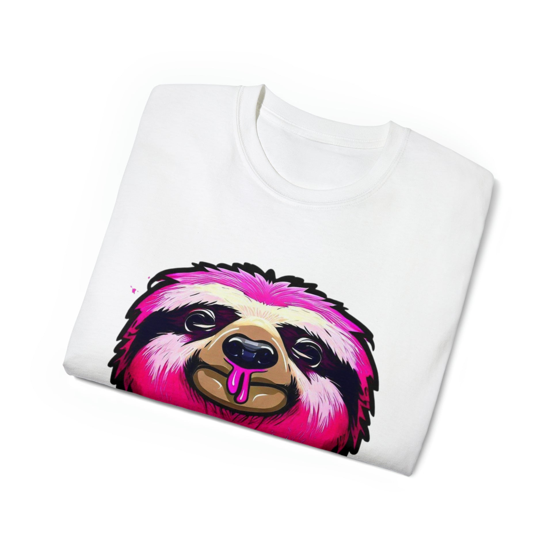 Graffiti Tshirt, Sloth Graphic T-Shirt, Unisex Ultra Cotton Tee, Pink Sloth - SaviTraviDesigns