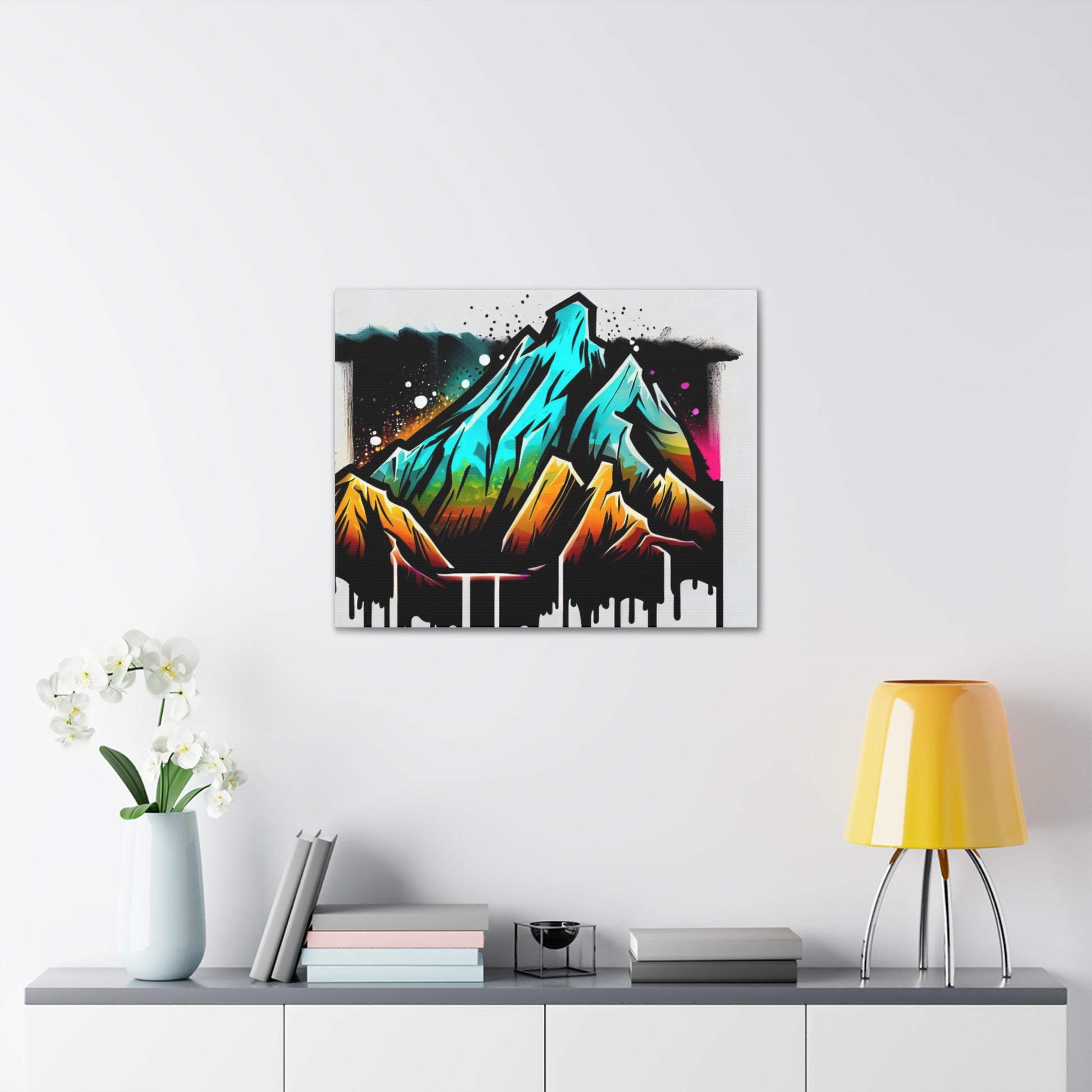 Mountain Rain, Rainbow Mountain, Graffiti art prints, Street art canvas, Urban art decor, Graffiti-style wall art, Graffiti canvas prints, Street art posters - SaviTraviDesigns