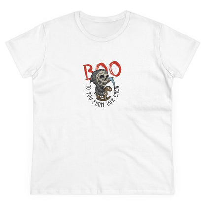 Boo To You and Our Crew, Halloween Graphic Shirts, Spooky Halloween Shirts, Scary Halloween Shirt Designs, Cute Halloween Graphic Tees, Funny Halloween Shirt Ideas White