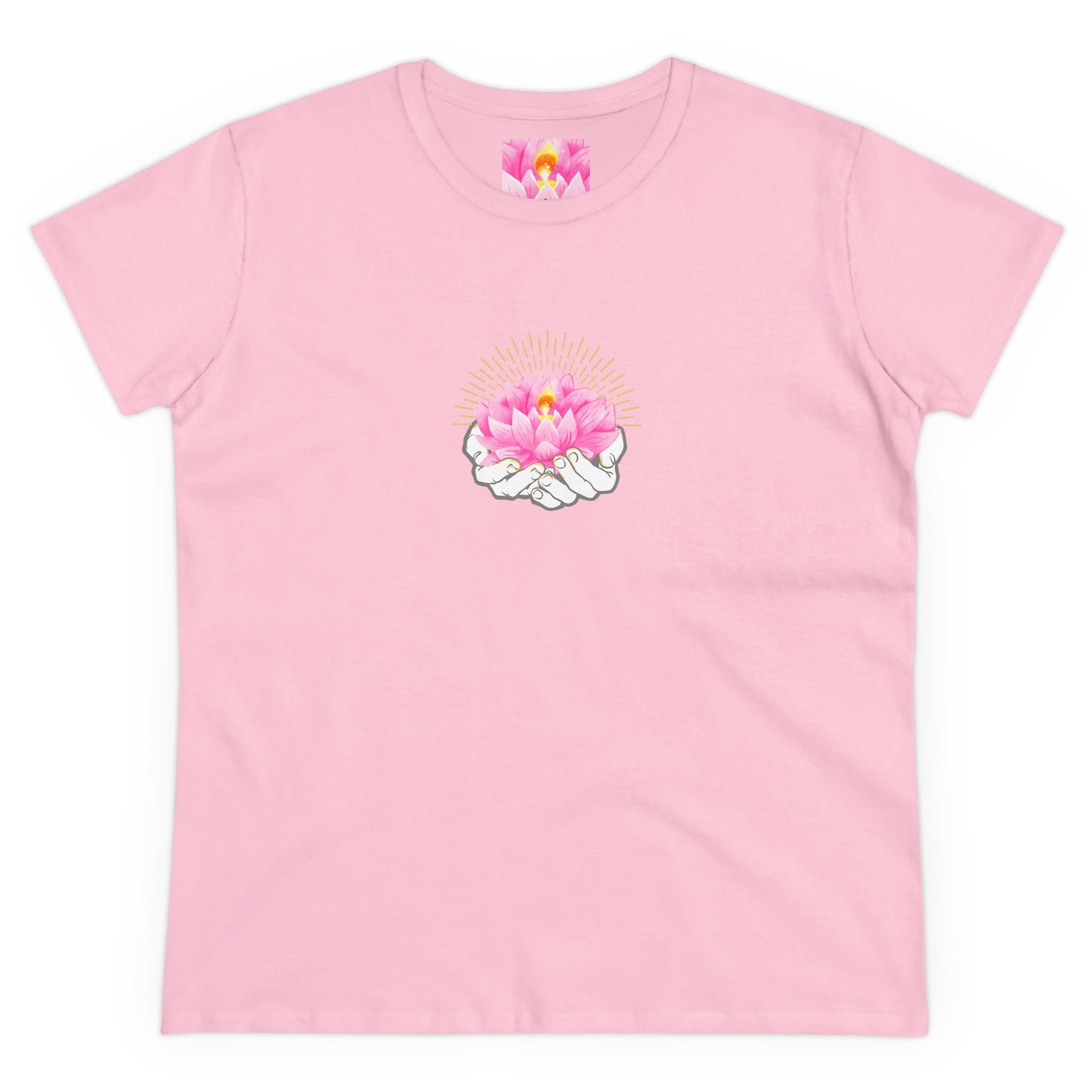 Hands Holding Lotus - Meditation Graphic  Women T-Shirt