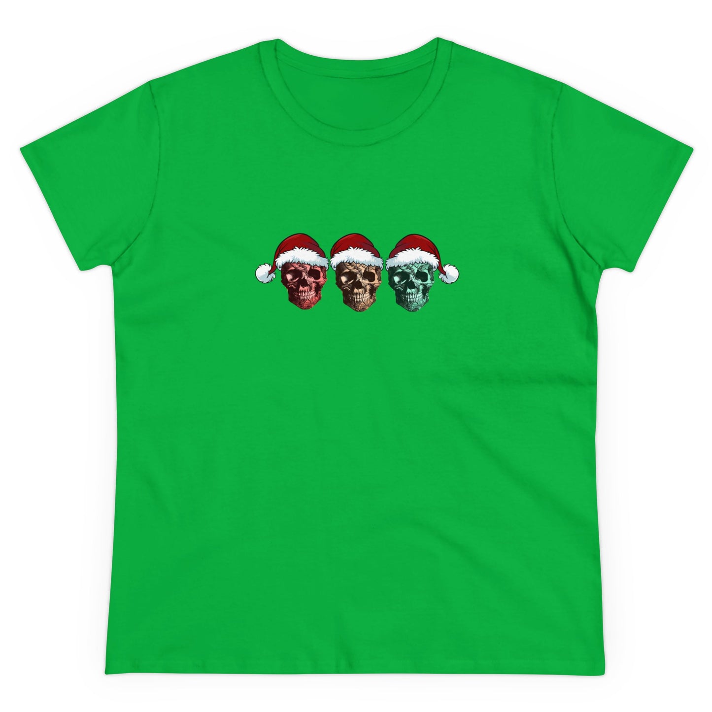 Skeleton Santa, Skeleton Christmas, Christmas Graphic Shirts, Festive Holiday T-Shirts, Ugly Christmas Sweater Tees, Funny Christmas Shirt Designs, Cute Xmas Graphic Tees Irish Green