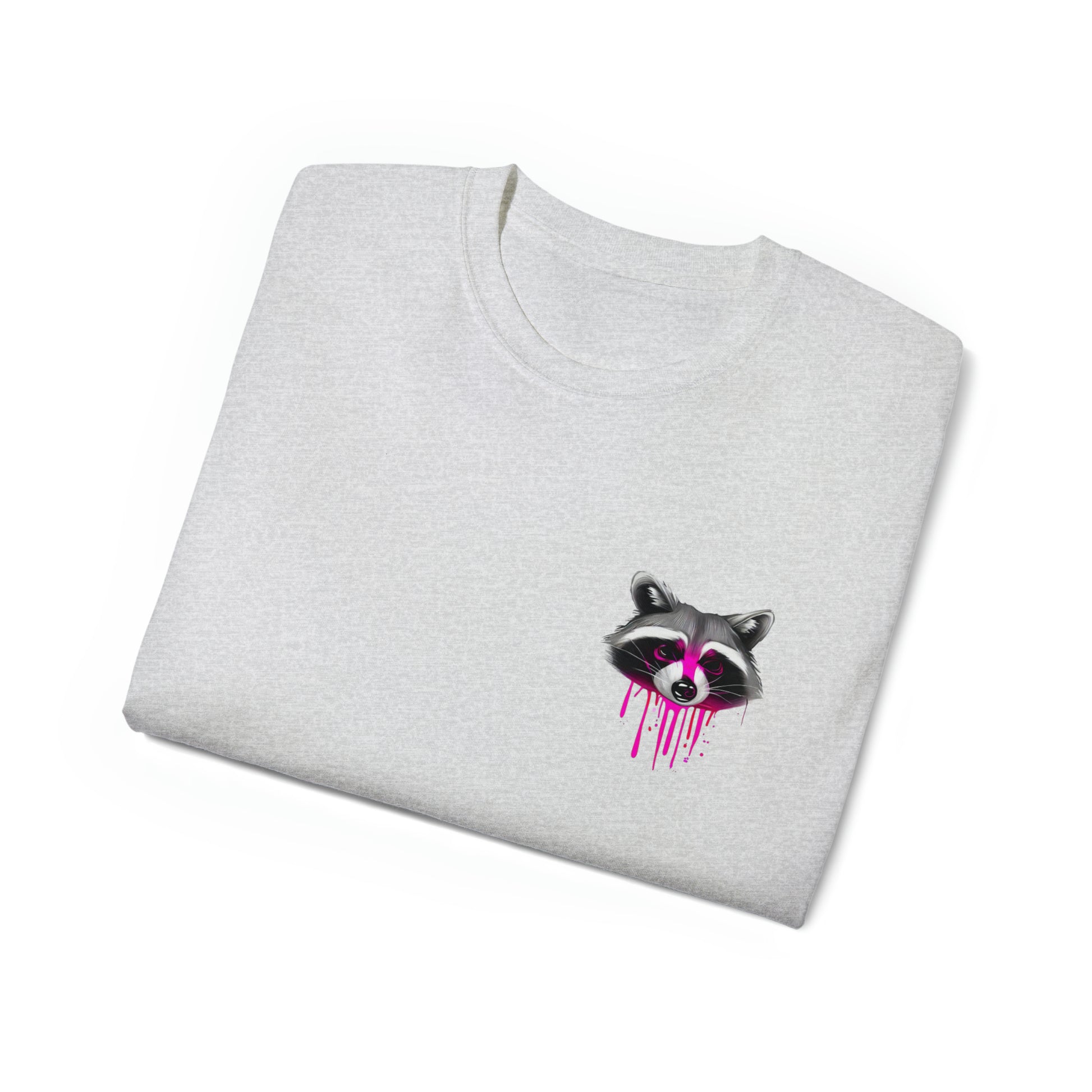 Raccoon Shirt, Graffiti Print Shirt, Unisex Ultra Cotton Tee, Pink Raccoon