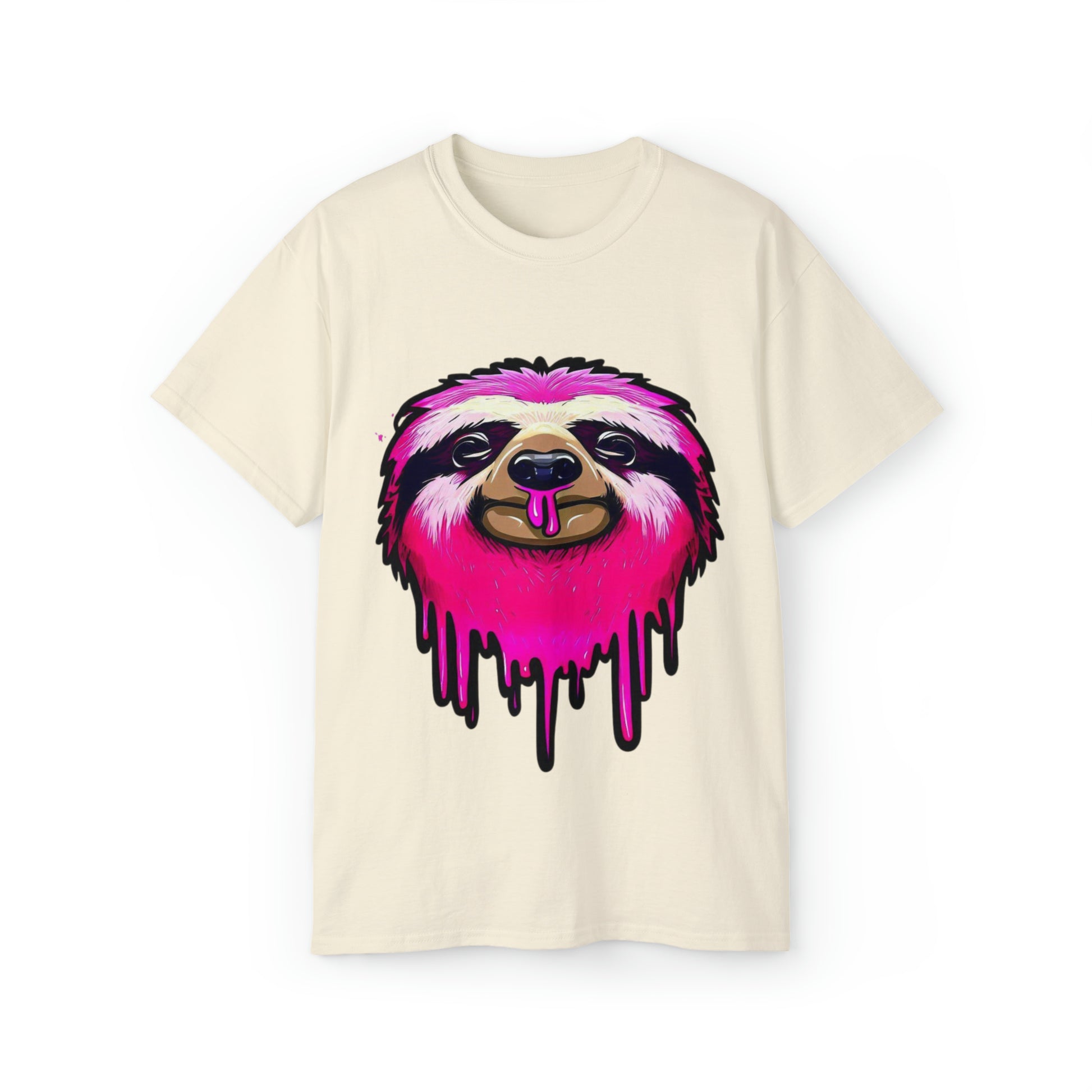 Graffiti Tshirt, Sloth Graphic T-Shirt, Unisex Ultra Cotton Tee, Pink Sloth - SaviTraviDesigns