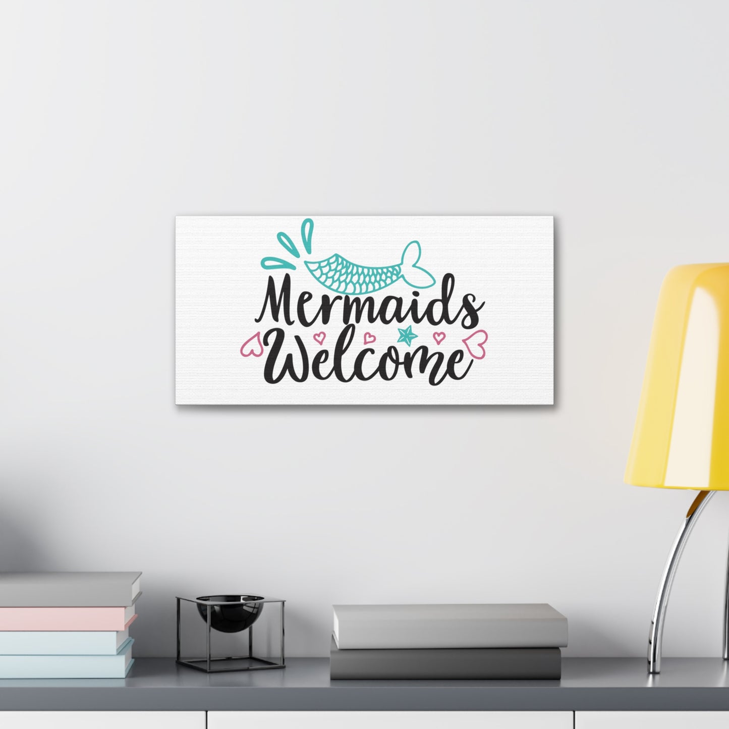 Mermaids Welcome, Mermaid Wall Art, Coastal Mermaid Decor, Beach House Mermaid Signs, Nautical Mermaid Decor, Mermaid Nursery Wall Decor - SaviTraviDesigns