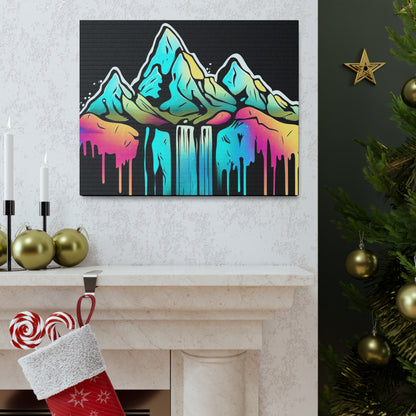 Mountain Waterfall, Graffiti-inspired home decor, Modern street art prints, Graffiti wall art, Street art canvas art, Graffiti artist prints - SaviTraviDesigns