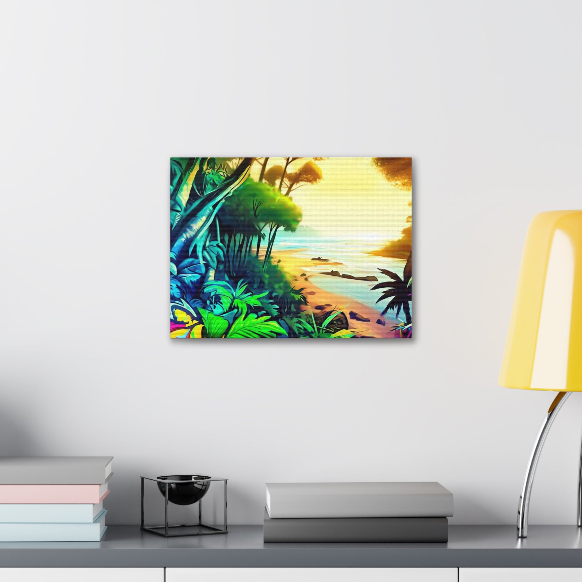 Jungle Riverbed, Jungle Sunset, Graffiti art prints, Street art canvas, Urban art decor, Graffiti-style wall art, Graffiti canvas prints, Street art posters - SaviTraviDesigns