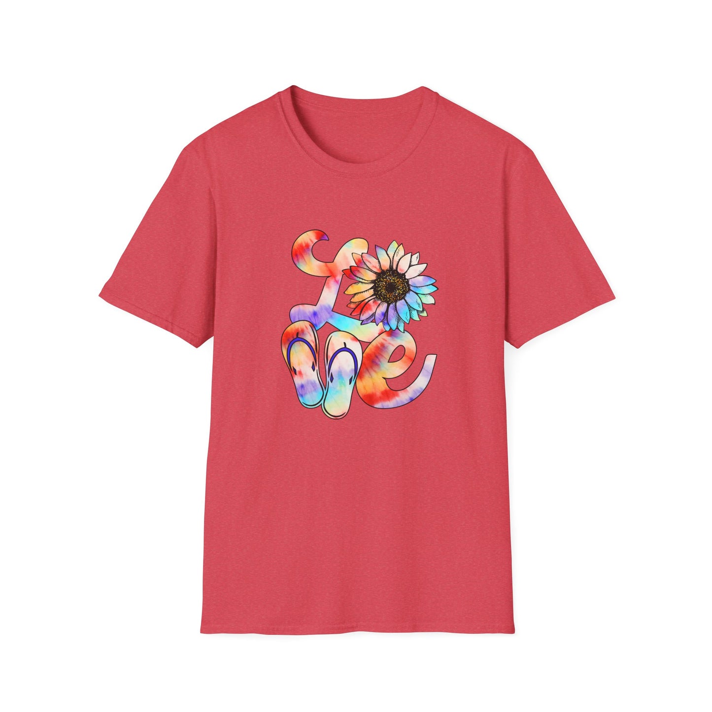 Beach Love Beachwear Graphic T Shirt Heather Red