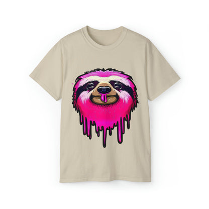 Graffiti Tshirt, Sloth Graphic T-Shirt, Unisex Ultra Cotton Tee, Pink Sloth - SaviTraviDesigns