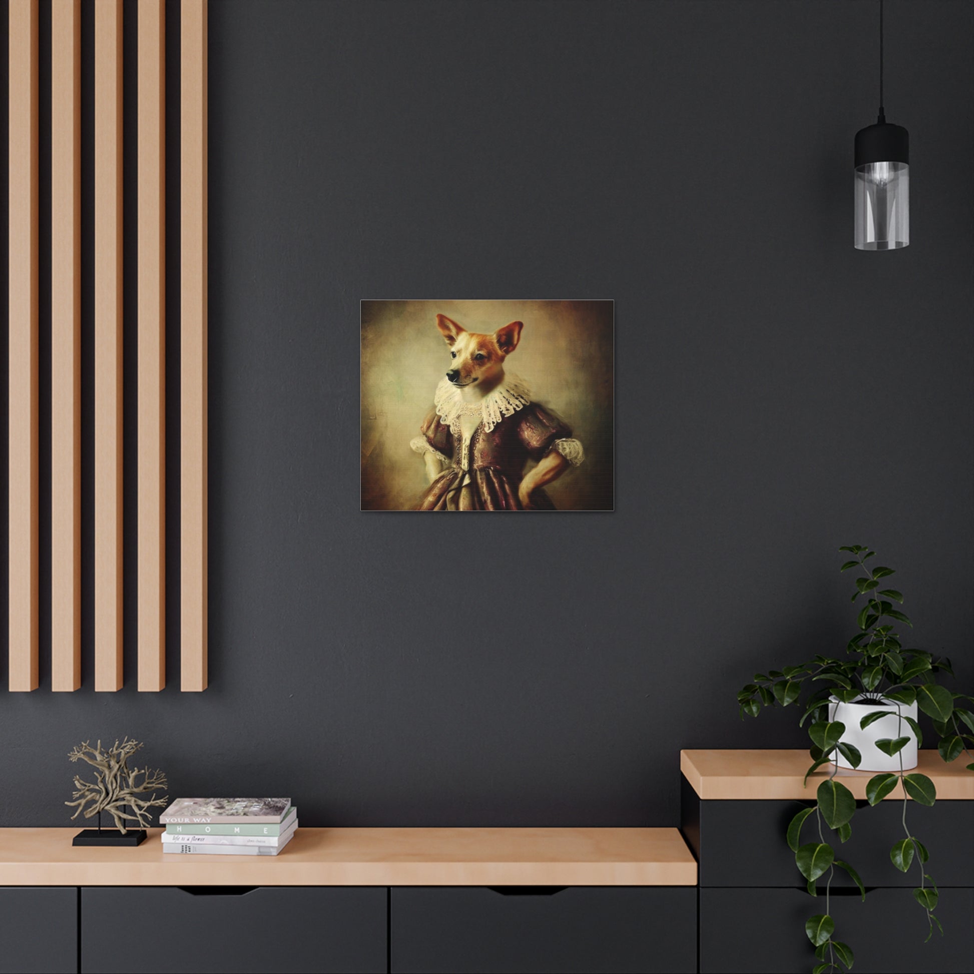 Fancy Dog, Canvas Dog Art, Dog Wall Art, Canine Canvas Art,Canvas Gallery Wraps