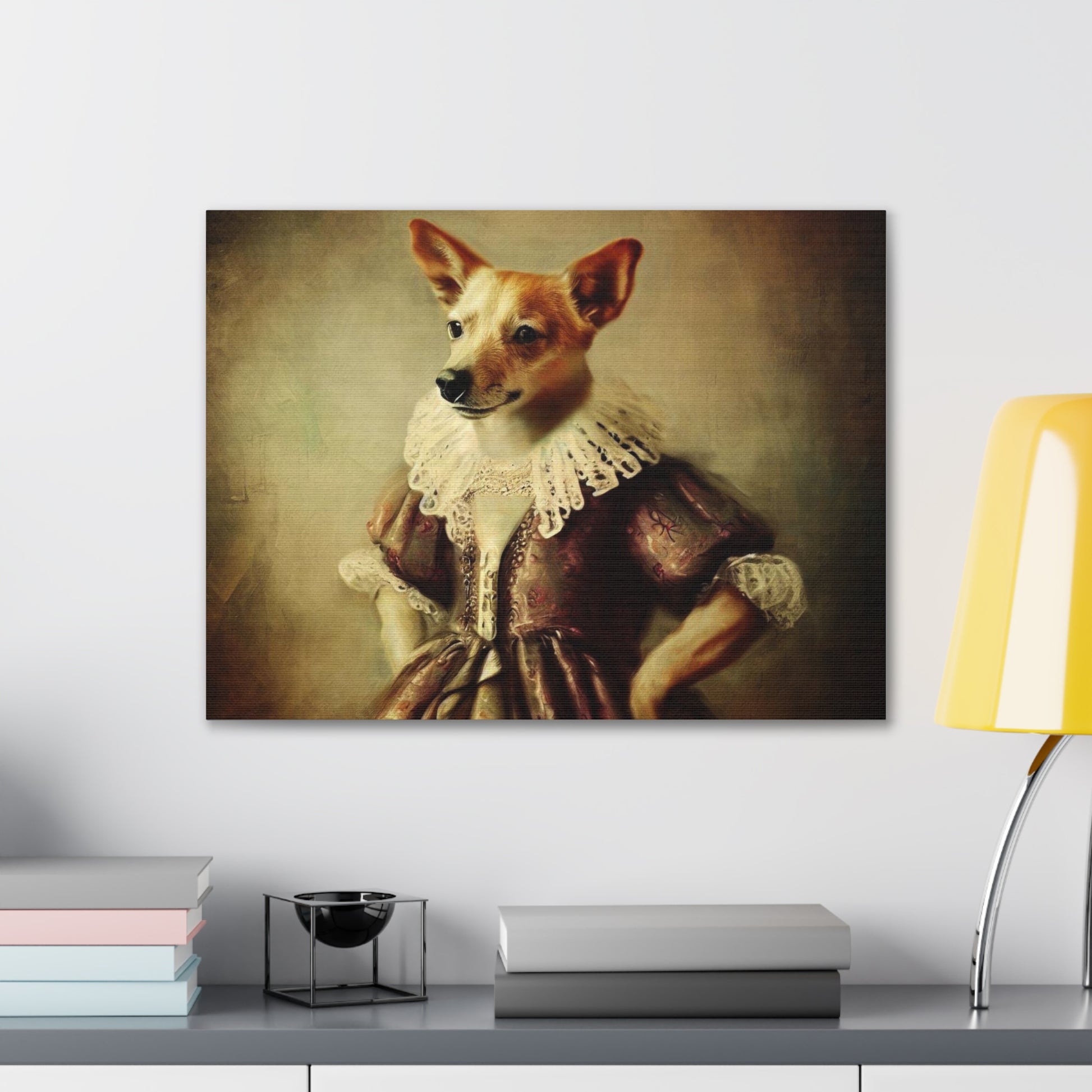 Fancy Dog, Canvas Dog Art, Dog Wall Art, Canine Canvas Art,Canvas Gallery Wraps