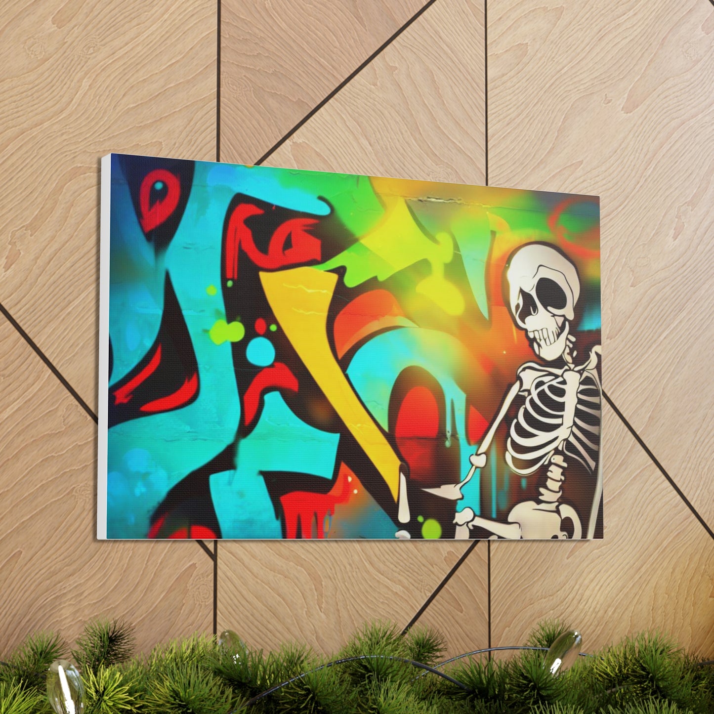 Halloween art, Skeleton canvas prints, Graffiti Halloween, Scary Halloween decor, Halloween home decor, Halloween wall, Gothic wall decor, Canvas Gallery Wraps - SaviTraviDesigns