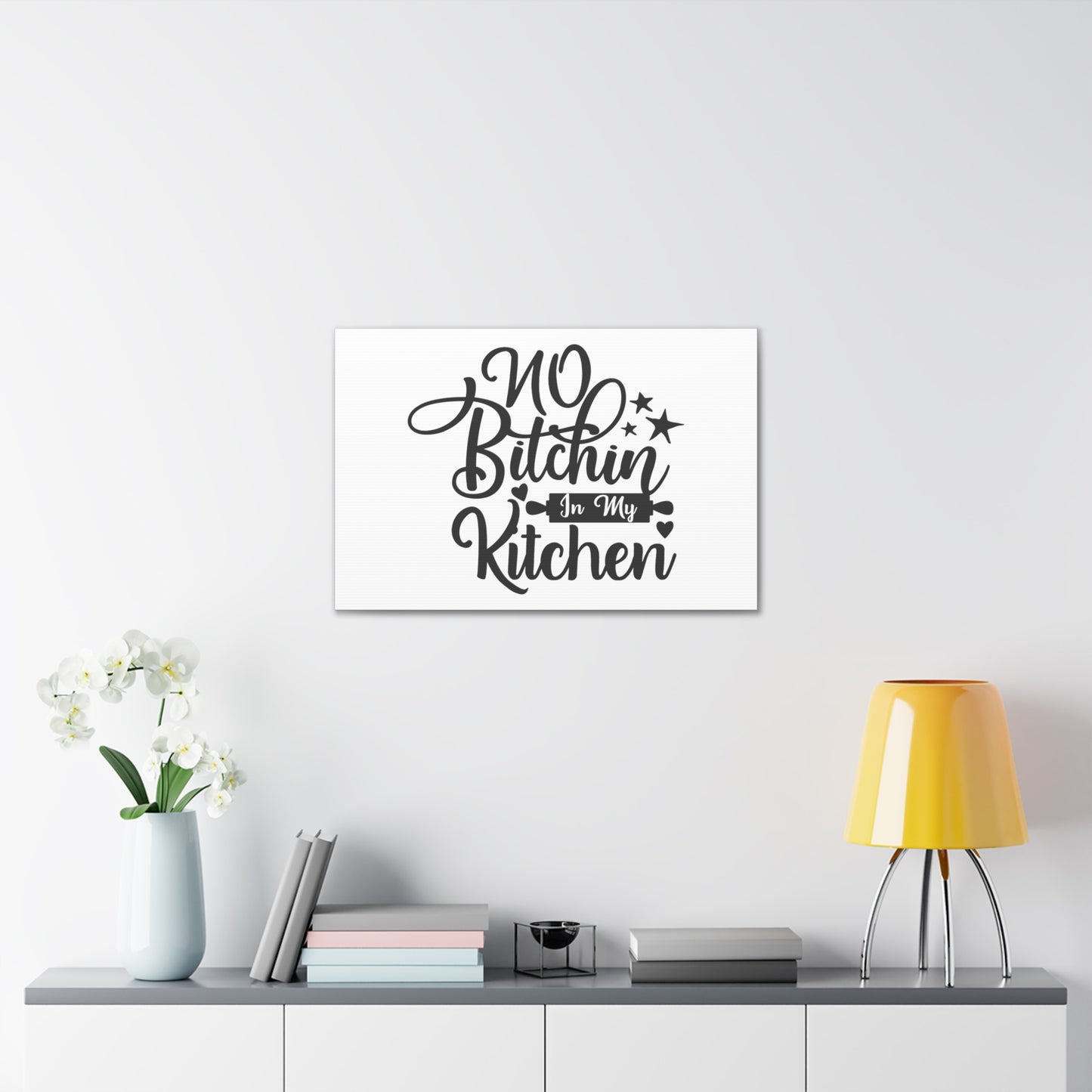 No Bitchin In My Kitchen, Kitchen quote canvas prints, Kitchen wall decor quotes, Kitchen canvas art, Funny kitchen quotes on canvas, Inspirational kitchen quotes - SaviTraviDesigns