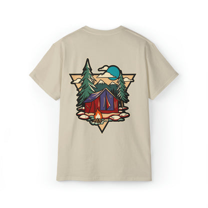 Mountain Campsite Shirt | Hiking & Camping Tee | Nature-Inspired Outdoor Apparel Sand