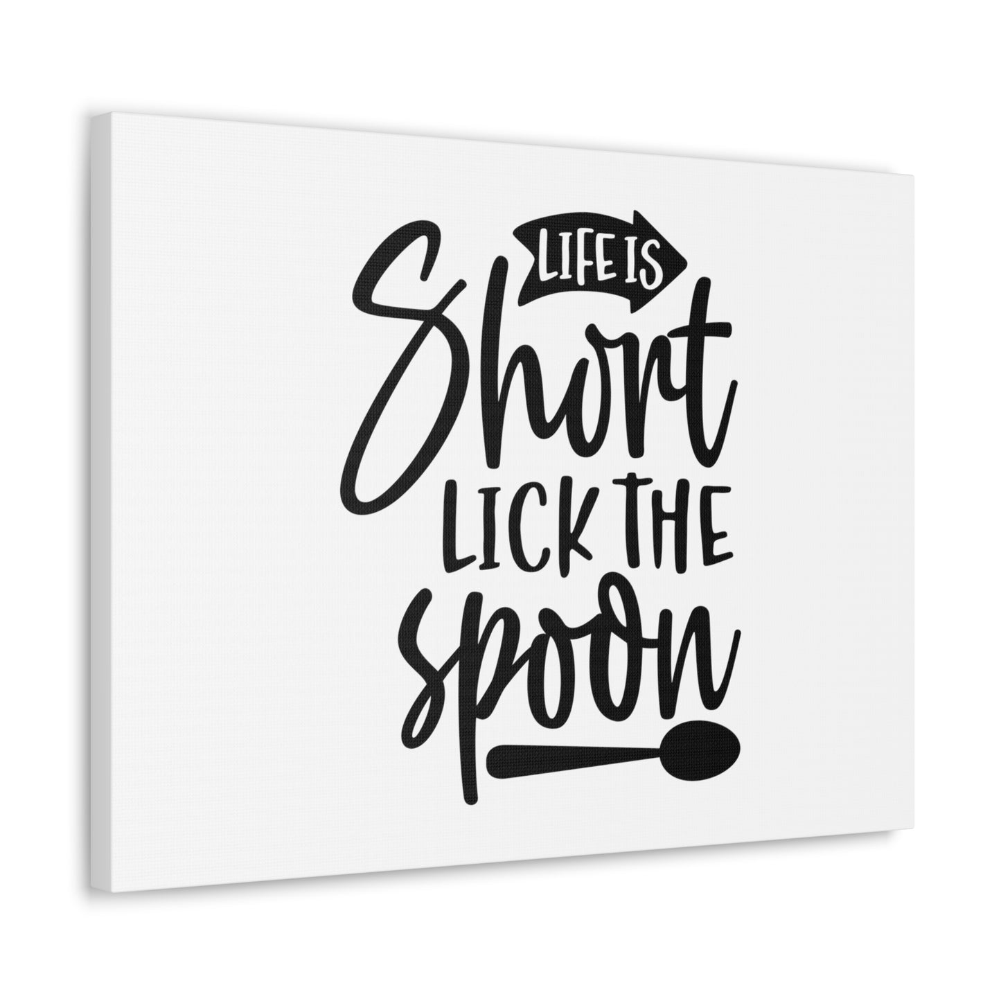 Life Is Short Lick The Spoon, Kitchen quote canvas prints, Kitchen wall decor quotes, Kitchen canvas art, Funny kitchen quotes on canvas, Inspirational kitchen quotes - SaviTraviDesigns